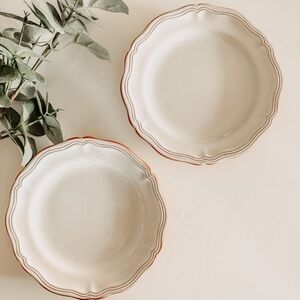 Loanoak & Co Queen Ann Terracotta Scalloped Salad Plate. Size 7” diameter